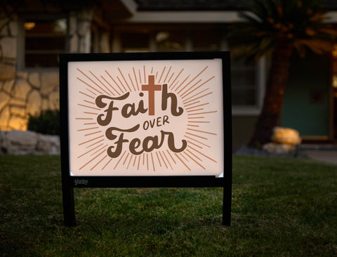 Faith Over Fear Yardsy Sign - Hero