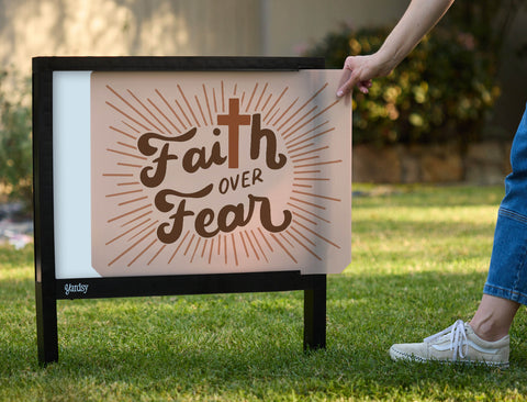 Faith Over Fear Yardsy Sign - Interchangeable