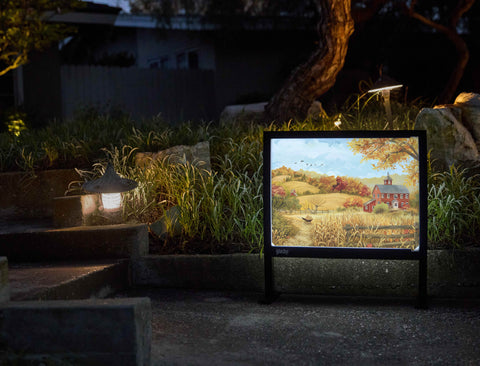 Fall Farm House Landscape Yardsy Sign - Flat Feet
