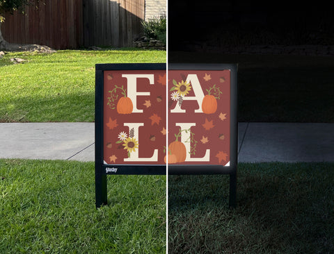 Fall Lettering Yardsy Sign - Day Night