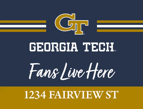 Fans Live Here Georgia Tech Custom Yardsy Sign