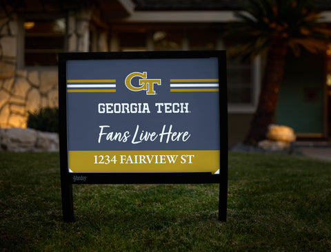 Fans Live Here Georgia Tech Custom Yardsy Sign