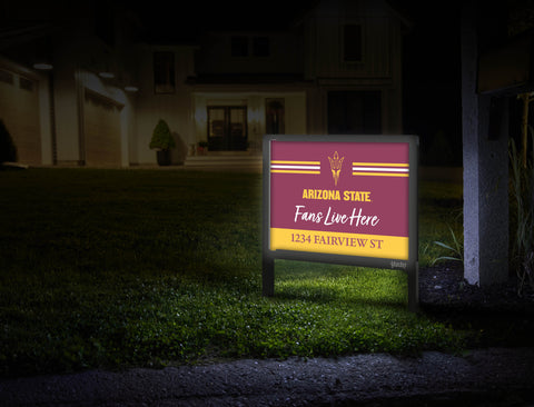 Fans Live Here Arizona State Custom Yardsy Sign