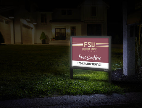 Fans Live Here Florida State Custom Yardsy Sign