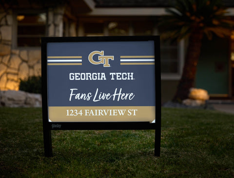 Fans Live Here Georgia Tech Custom Yardsy Sign