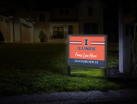 Fans Live Here Illinois Custom Yardsy Sign
