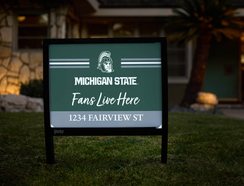 Fans Live Here Michigan State Custom Yardsy Sign