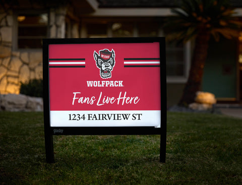 Fans Live Here North Carolina State Custom Yardsy Sign