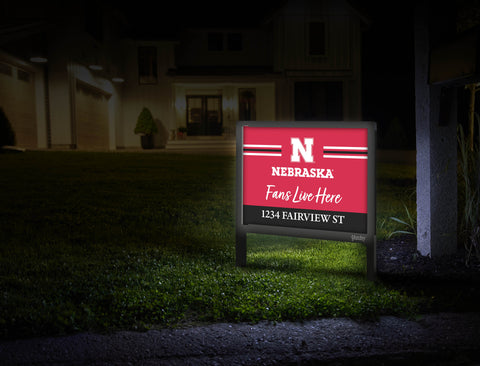 Fans Live Here Nebraska Custom Yardsy Sign