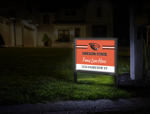 Fans Live Here Oregon State Custom Yardsy Sign