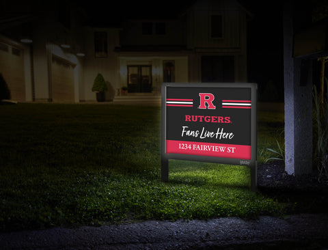 Fans Live Here Rutgers Custom Yardsy Sign