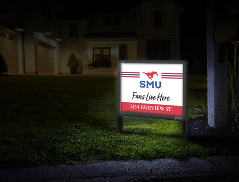 Fans Live Here SMU Custom Yardsy Sign