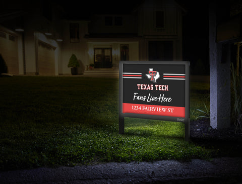 Fans Live Here Texas Tech Custom Yardsy Sign
