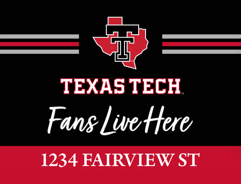 Fans Live Here Texas Tech Custom Yardsy Sign