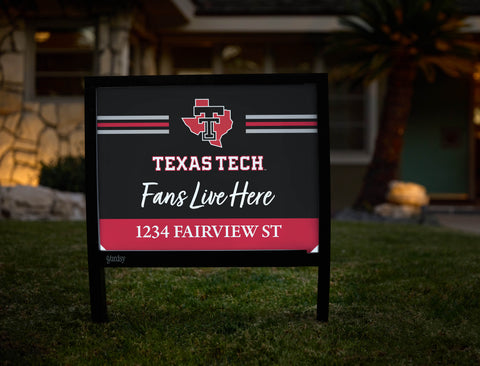 Fans Live Here Texas Tech Custom Yardsy Sign