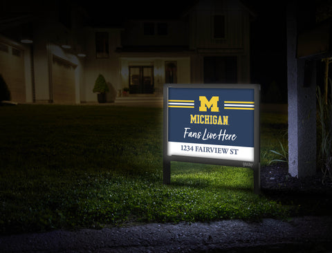 Fans Live Here University of Michigan Custom Yardsy Sign