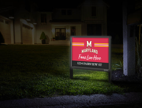 Fans Live Here University Of Maryland Custom Yardsy Sign