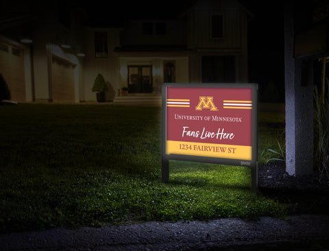 Fans Live Here University Of Minnesota Custom Yardsy Sign