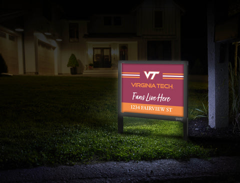 Fans Live Here Virginia Tech Custom Yardsy Sign