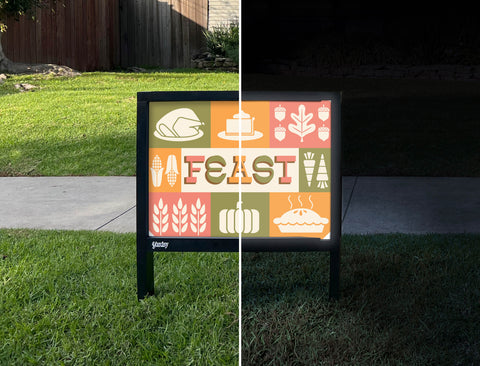 Feast Yardsy Sign - Day Night