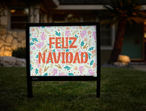 Feliz Navidad Floral Yardsy Sign