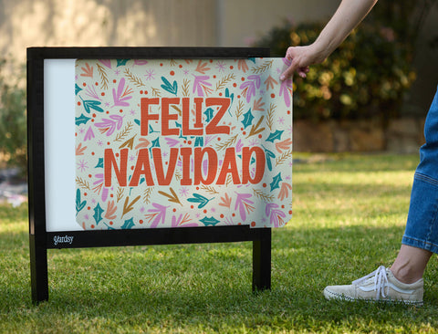 Feliz Navidad Floral Yardsy Sign