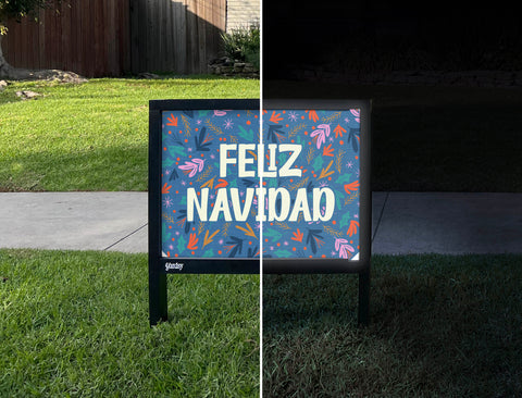 Feliz Navidad Floral Yardsy Sign