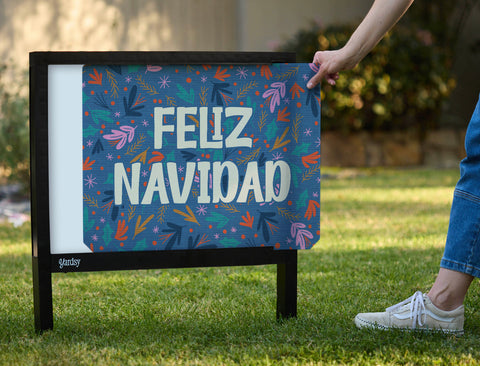 Feliz Navidad Floral Yardsy Sign