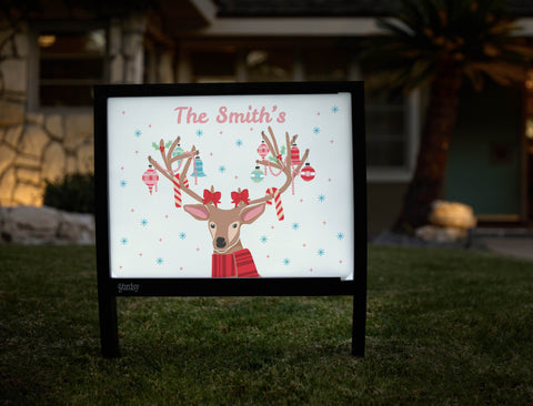 Festive Deer Custom Yardsy Sign - Hero