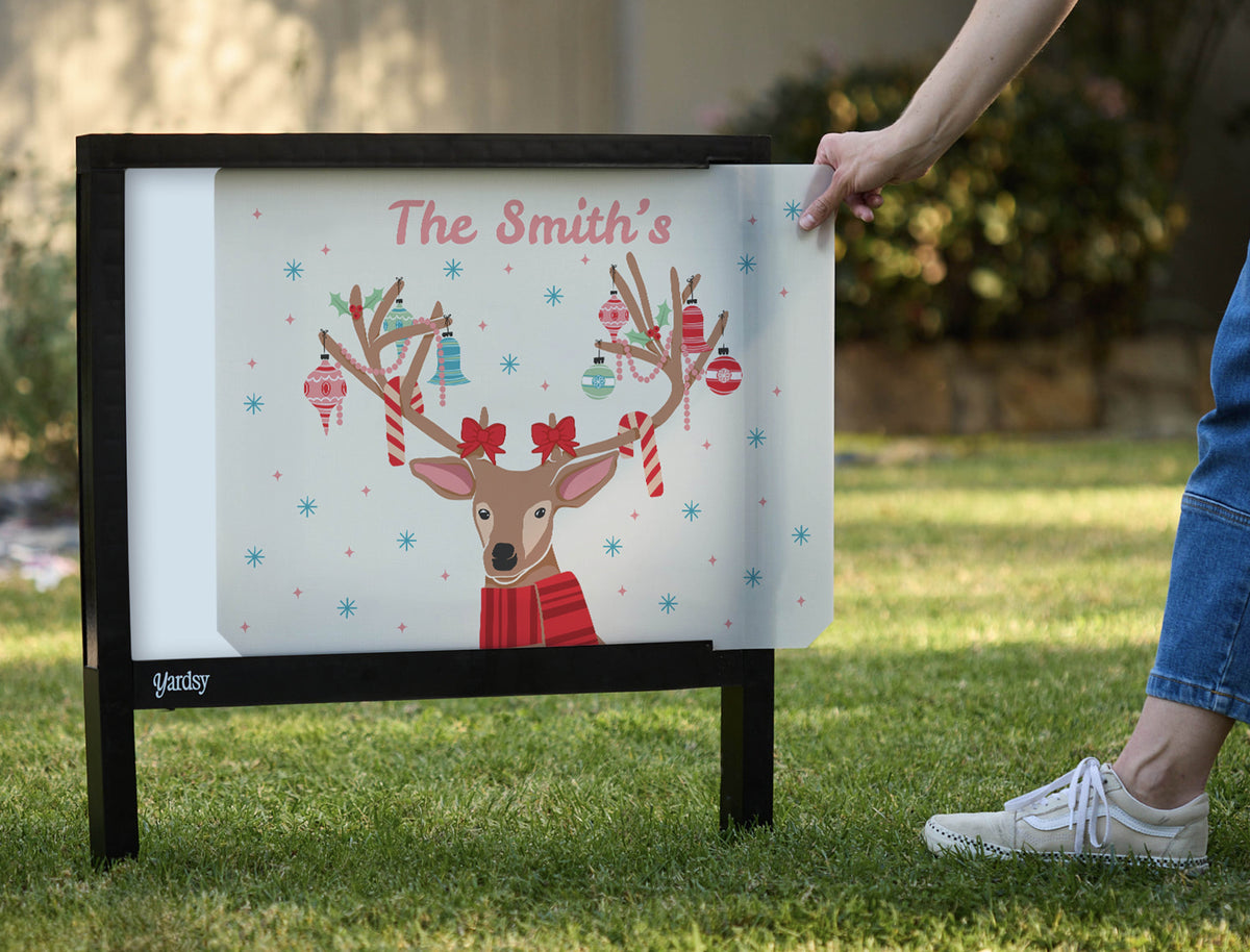 Festive Deer Custom Yardsy Sign