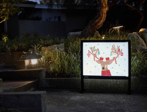 Festive Deer Yardsy Sign - Flat Feet