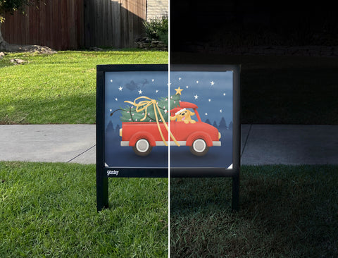 Fido's Tree Delivery Yardsy Sign - Day Night
