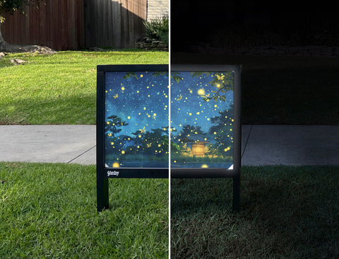 Firefly Twilight Lake Garden Decor Yardsy Sign - Day Night
