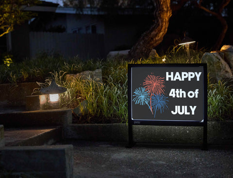 Fireworks July 4th Yardsy Sign - Flat Feet
