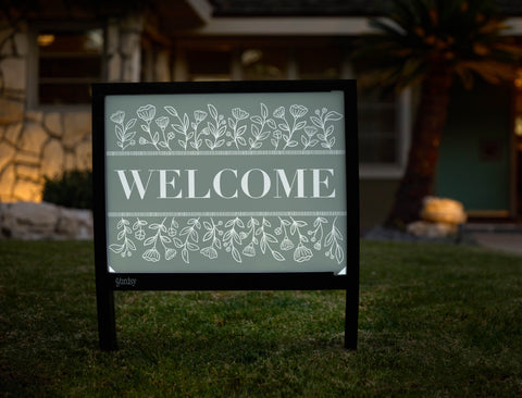 Floral Frame Welcome Yardsy Sign - Hero