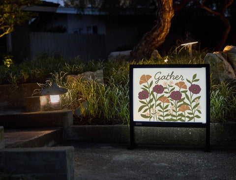 Floral Gather Yardsy Sign - Flat Feet