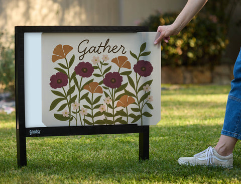 Floral Gather Yardsy Sign - Interchangeable