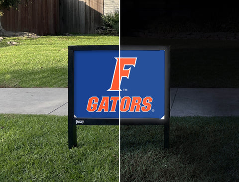 Florida F Gators Mark Blue Yardsy Sign - Day Night