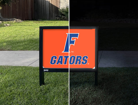 Florida F Gators Mark Orange Yardsy Sign - Day Night