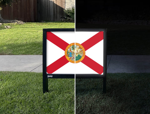 Florida State Flag Yardsy Sign - Day Night
