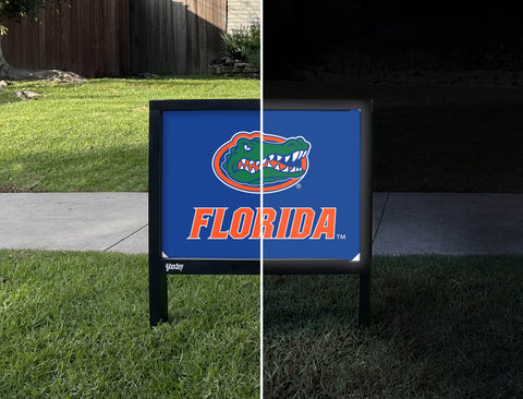 Florida Gator Mark Blue Yardsy Sign - Day Night
