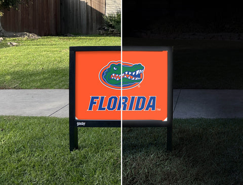 Florida Gator Mark Orange Yardsy Sign - Day Night