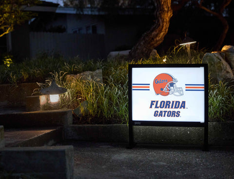 Florida Gators Helmet Stripes White Yardsy Sign - Flat Feet