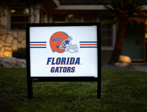 Florida Gators Helmet Stripes White Yardsy Sign - Hero