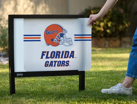 Florida Gators Helmet Stripes White Yardsy Sign - Interchangeable