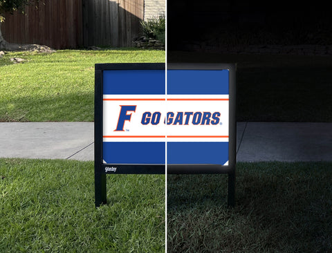 Florida Go Gators Blue Yardsy Sign - Day Night