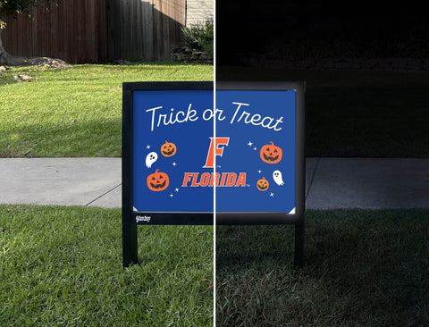 Florida Halloween Trick Or Treat Yardsy Sign - Day Night