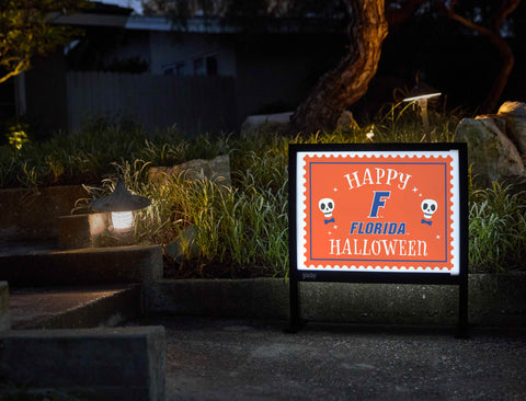 Florida Happy Halloween Skulls Yardsy Sign - Flat Feet