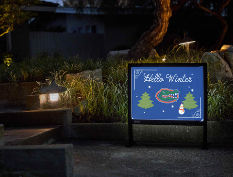 Florida Hello Winter Yardsy Sign - Flat Feet