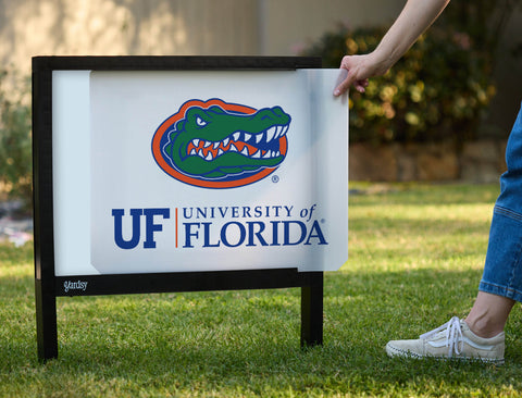Florida Institutional Gator Mark White Yardsy Sign - Interchangeable